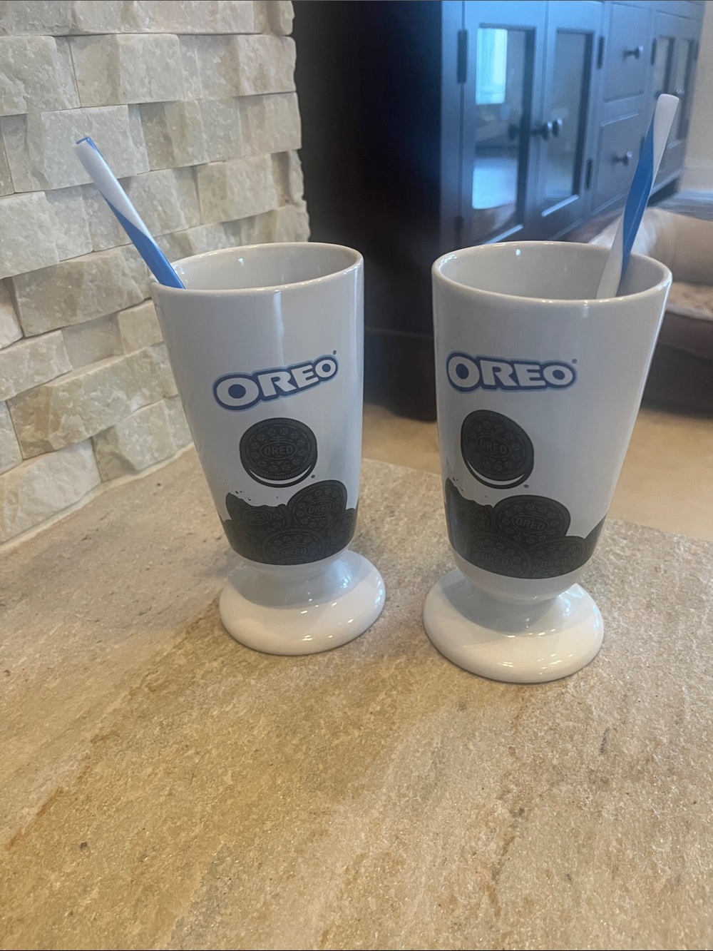 Vintage Oreo Cookie Ceramic Footed Milkshake Tumbler Cup – 7" Tall Collectible